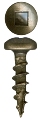 #8 x 5/8" Square Pan Head Compact Hinge Type 17 Screw Antique Brass