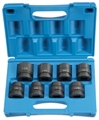8 Piece 1" Drive Shallow Fractional Impact Socket Sets